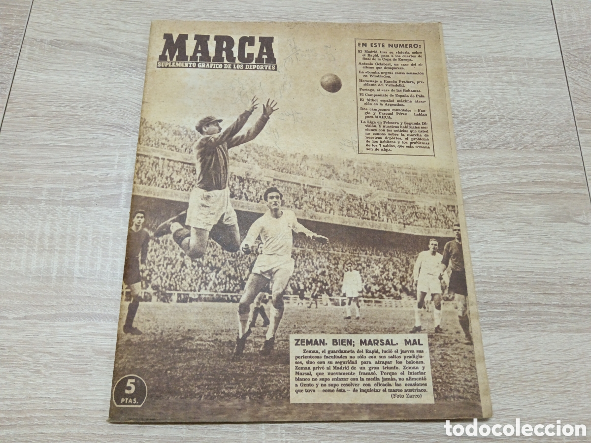 Collectionnisme sportif: MARCA N&ordm; 733 (18/12/1956) REAL MADRID RAPID VIENA COPA EUROPA HOMENAJE d RAMON PRADERA VALLADOLID