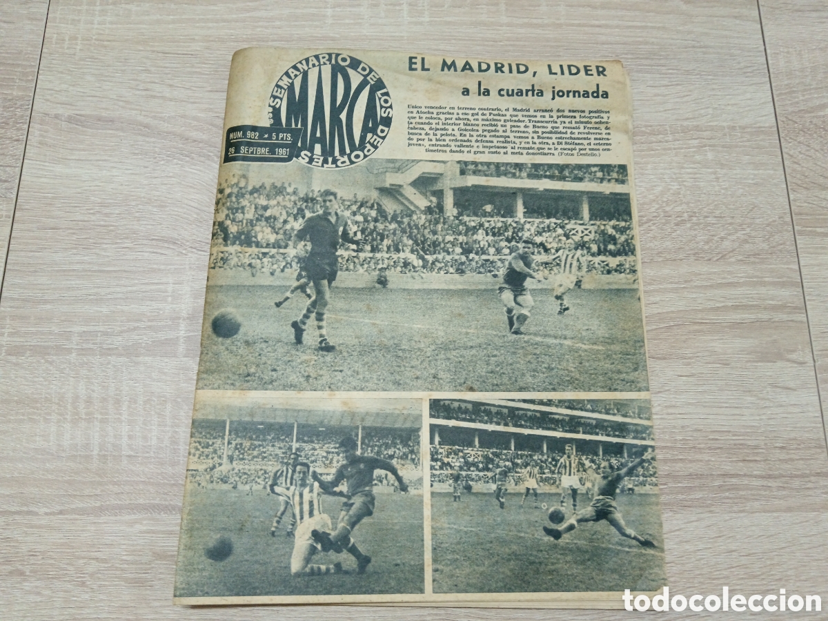 Sports collectibles: MARCA N&ordm; 982 (26/9/1961) VASAS REAL MADRID COPA EUROPA AT MADRID SEDAN RECOPA RCD ESPA&Ntilde;OL HANNOVER