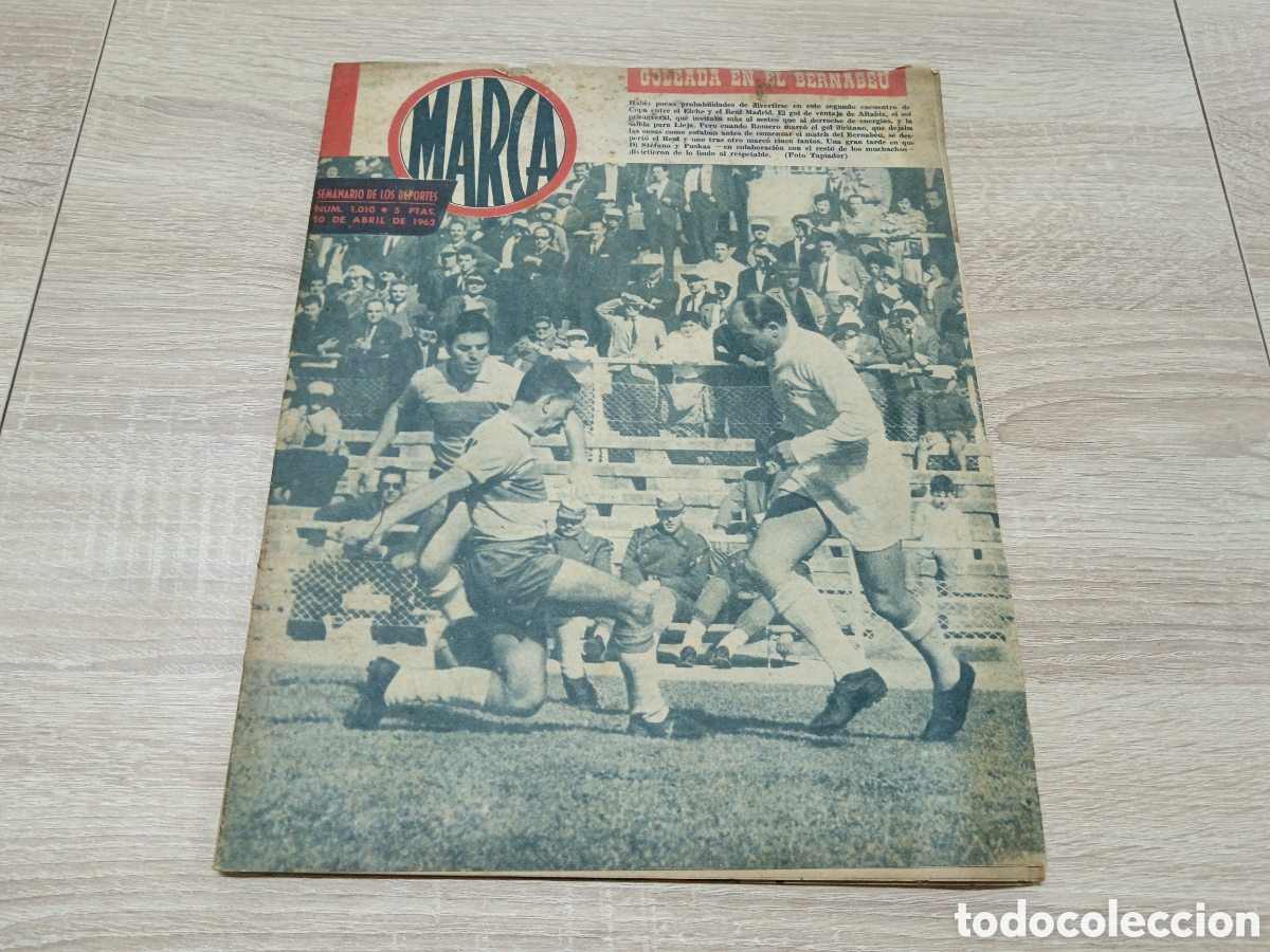 Collectionnisme sportif: MARCA N&ordm; 1010 (10/4/1962 ) BENFICA TOTTENHAM VALENCIA MTK CORDOBA ASCENSO 1 DIV RESUMEN LIGA