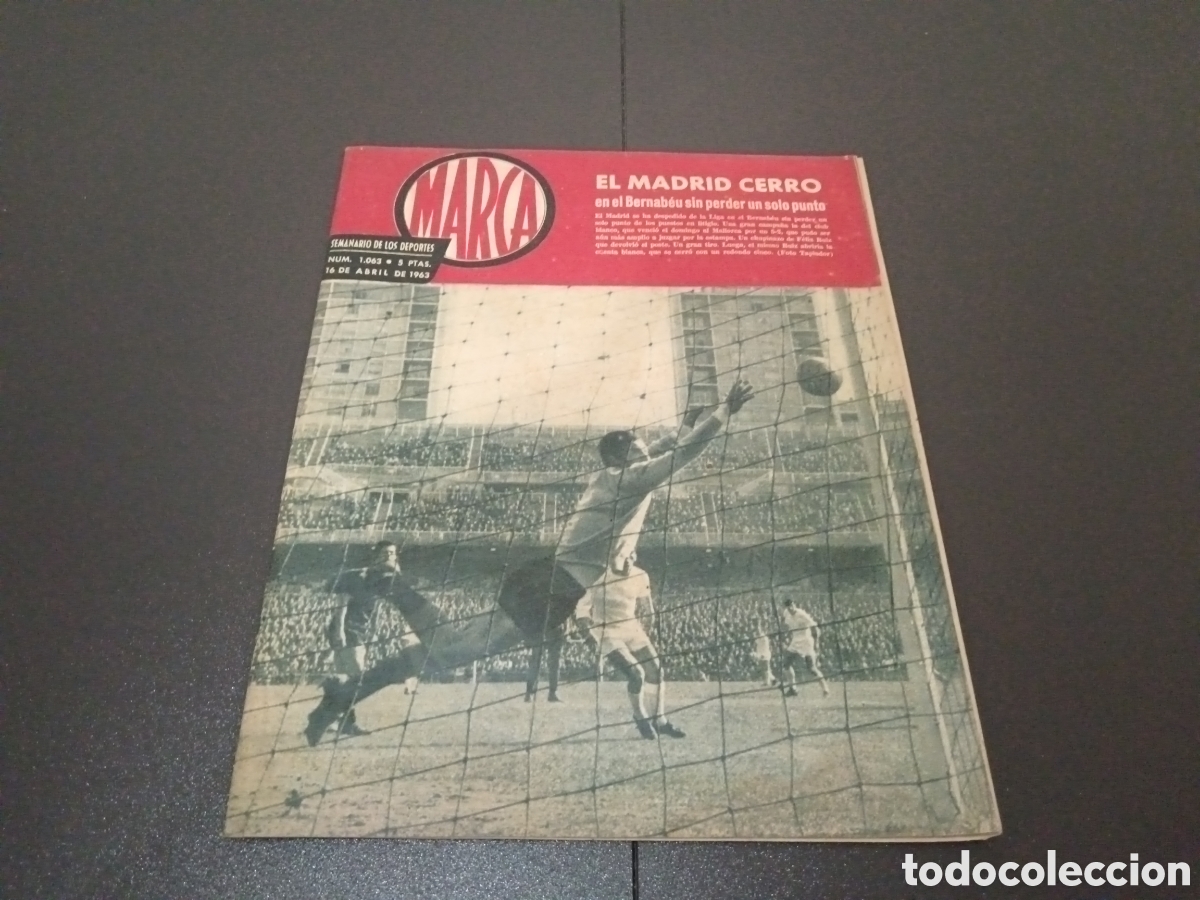 Sports collectibles: MARCA N&ordm; 1063 (16/4/1963 ) NUREMBERG AT MADRID SEMIS RECOPA JORNADA LIGA BUMBEL ELCHE