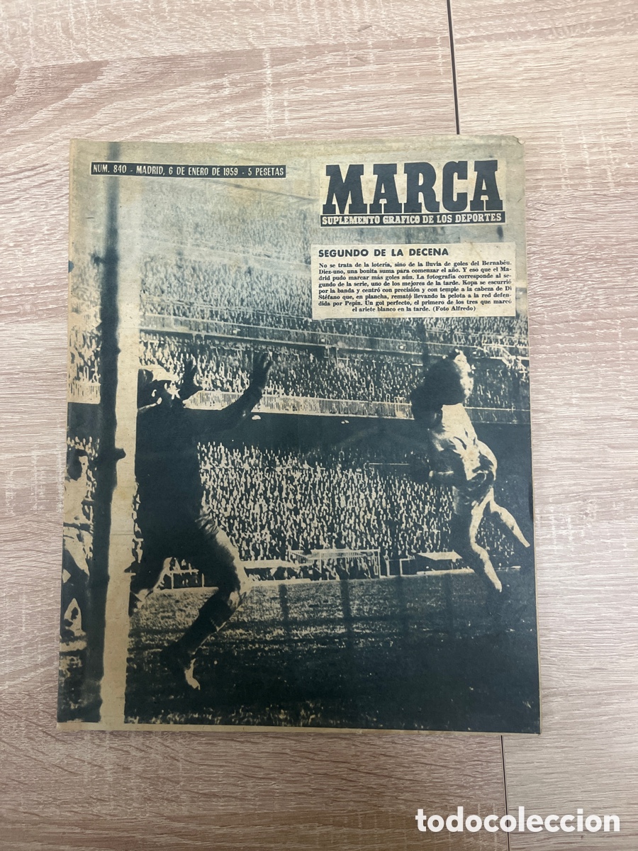 Sports collectibles: MARCA N&deg; 840 (6/1/1959) VAV&Aacute; REAL MADRID 10 LAS PALMAS RESTO JORNADA SIERRA GUADARRAMA NAVACERRADA