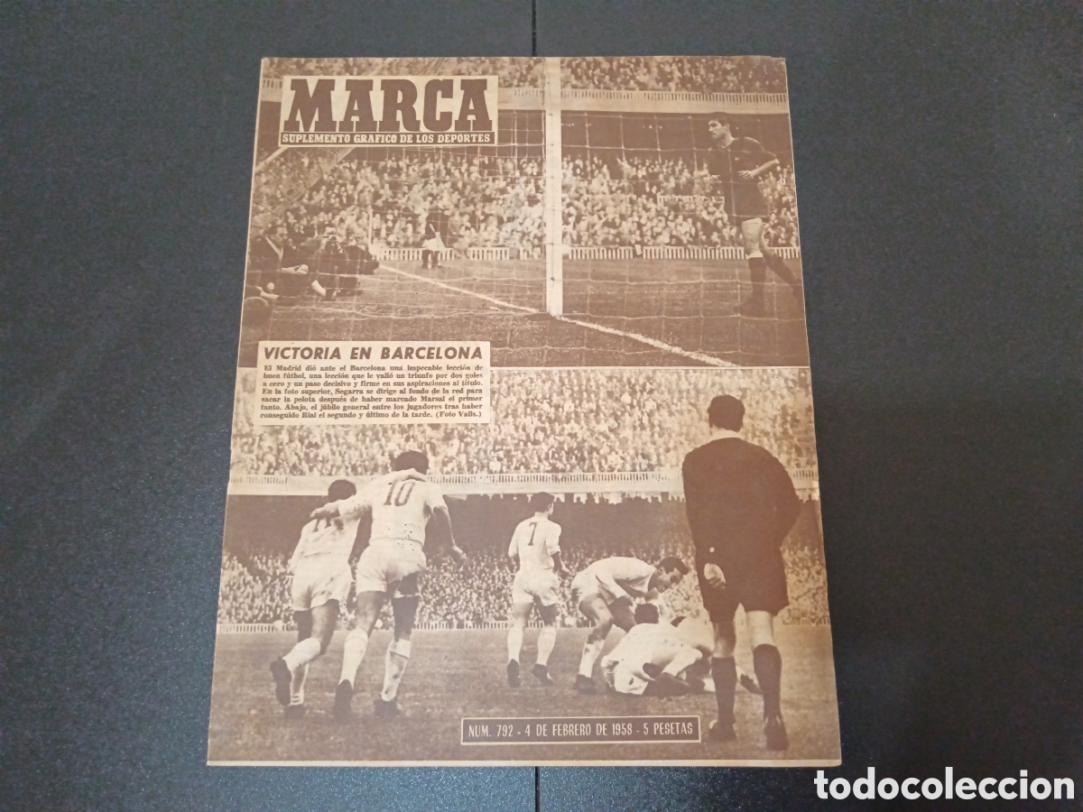 Sports collectibles: MARCA N&deg; 792 (04/02/1958) ESPECIAL SIVORIA REAL MADRID v FC BARCELONA MUNDIAL SUECIA