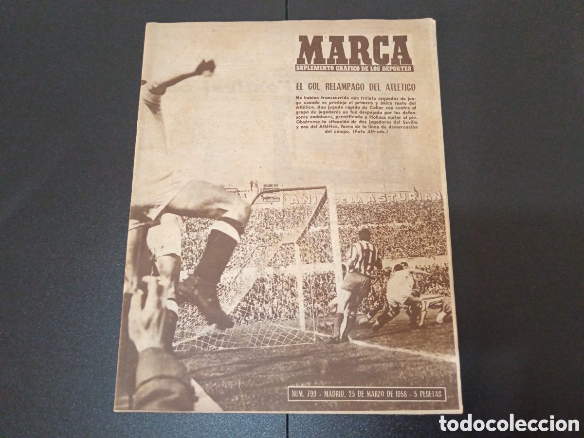 Sports collectibles: MARCA N&deg; 799 (25/03/1958) ESPECIAL MILAN AC MANCHESTER UD COPA EUROPA ATLETICO MADRID SEVILLA LIGA
