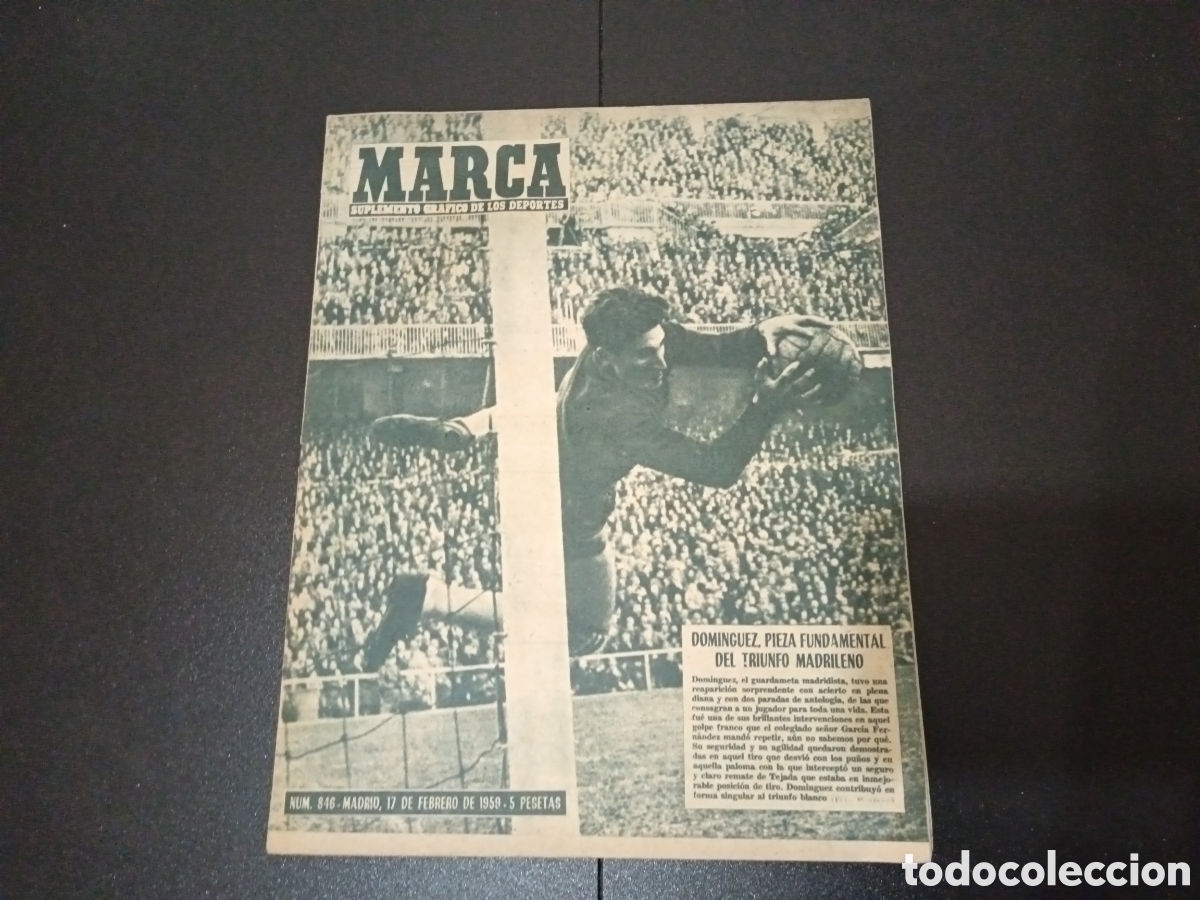 Sports collectibles: MARCA N&deg; 846 (17/02/1959) REAL MADRID WIENER SK COPA EUROPA REAL MADRID FC BARCELONA LIGA