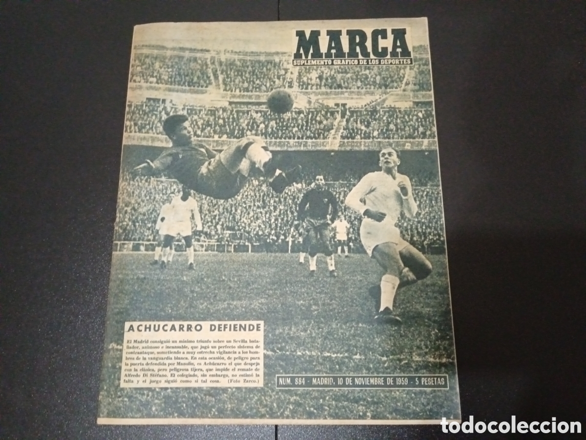 Collectionnisme sportif: MARCA N&deg; 884 (10/11/1959) REAL MADRID v MANCHESTER UD FC BARCELONA v MILAN REAL MADRID JEUNESS COPA