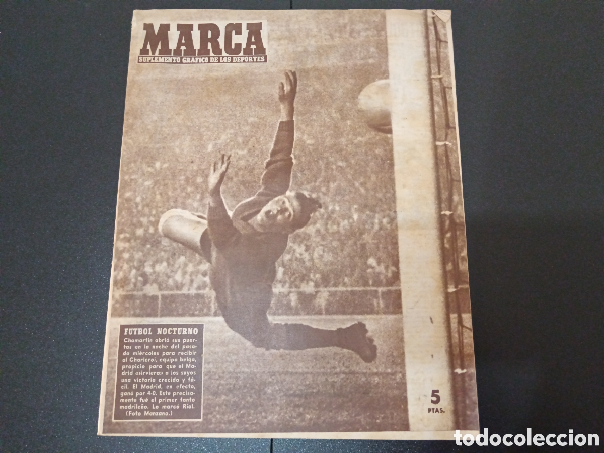Colecionismo desportivo: MARCA N&deg; 770 (03/09/1957) REAL MADRID v ROC CHARLEROI ANTONIO BARRIOS SEVILLA CF STIRLING MOSS