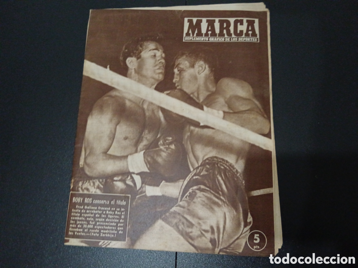 Colecionismo desportivo: MARCA N&deg; 769 (27/08/1957) CONTRUCCION ROMAREDA ZARAGOZA GALIANA AT MADRID v LEVANTE BOXEO NATACION