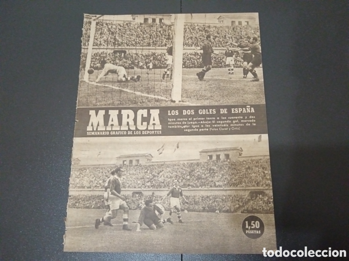 Sammelleidenschaft Sport: MARCA N&deg; 287 (01/06/1948) Espa&ntilde;a V Irlanda p&oacute;ster Torneo 3 grandes