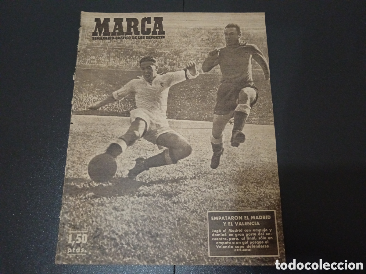 Colecionismo desportivo: MARCA N&deg; 278 (30/03/1948) RCD Coru&ntilde;a p&oacute;ster Real Madrid Valencia FC Barcelona Espa&ntilde;ol liga