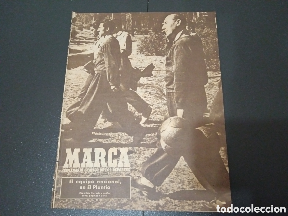 Colecionismo desportivo: MARCA N&deg; 276 (16/03/1948) Espa&ntilde;a V Portugal p&oacute;ster Real Madrid H&eacute;rcules amistoso