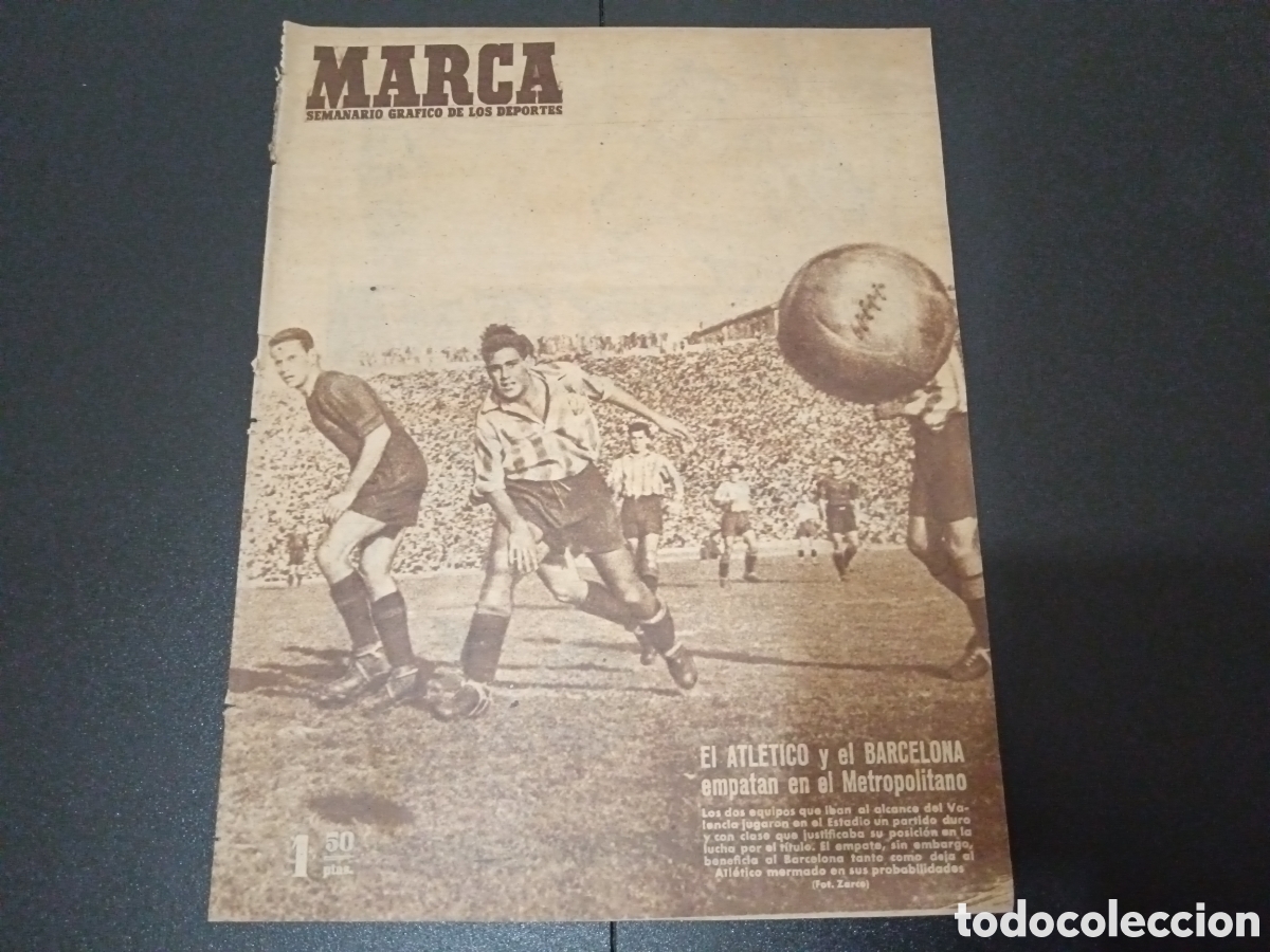 Colecionismo desportivo: MARCA N&deg; 275 (09/03/1948) Real Valladolid P&oacute;ster AT Madrid Barcelona Espa&ntilde;ol Real Madrid liga