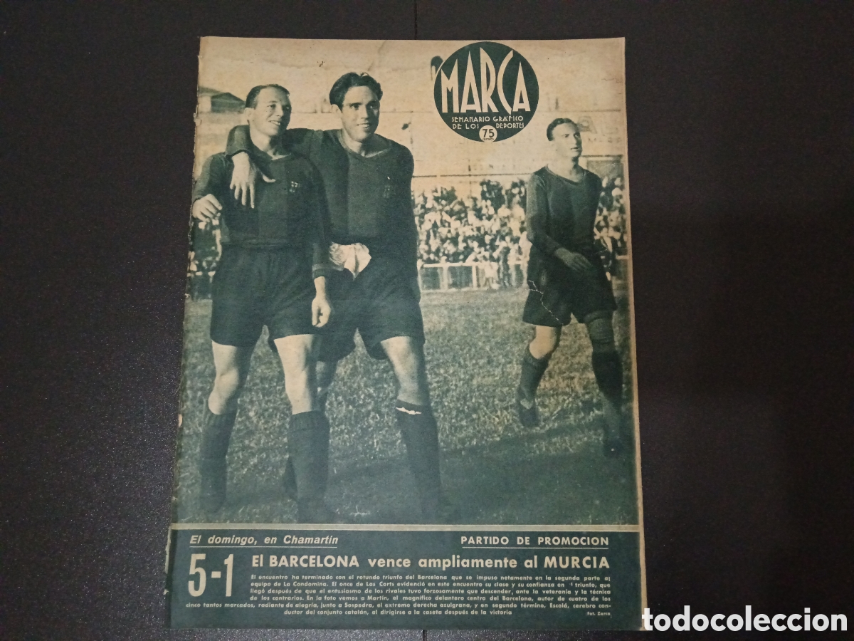 Collectionnisme sportif: MARCA N&deg; 177 (30/06/1942) FC BARCELONA v MURCIA PROMOCION 1 DIV FC BARCELONA CAMPEON COPA