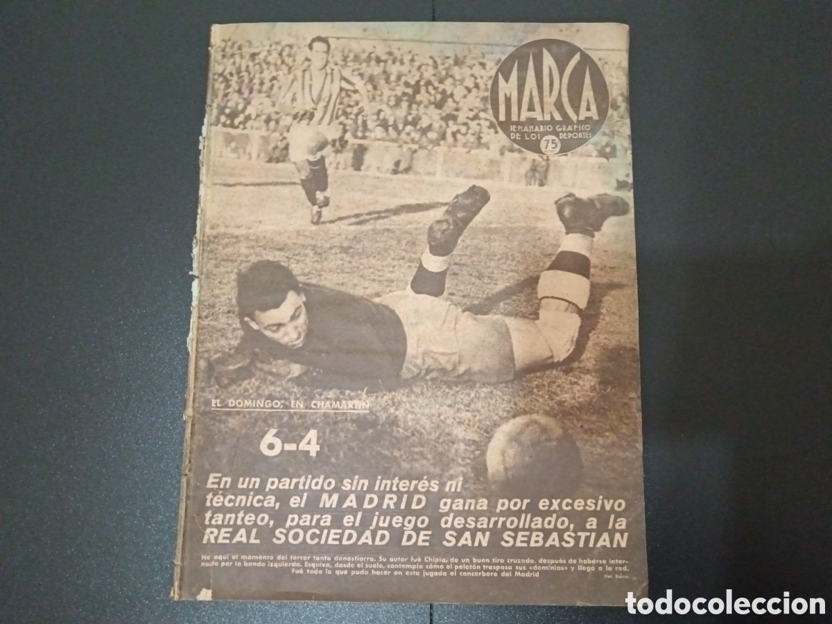 Coleccionismo deportivo: MARCA N&deg; 152 (06/01/1942) Real Madrid Real Sociedad liga Sebitas Machin