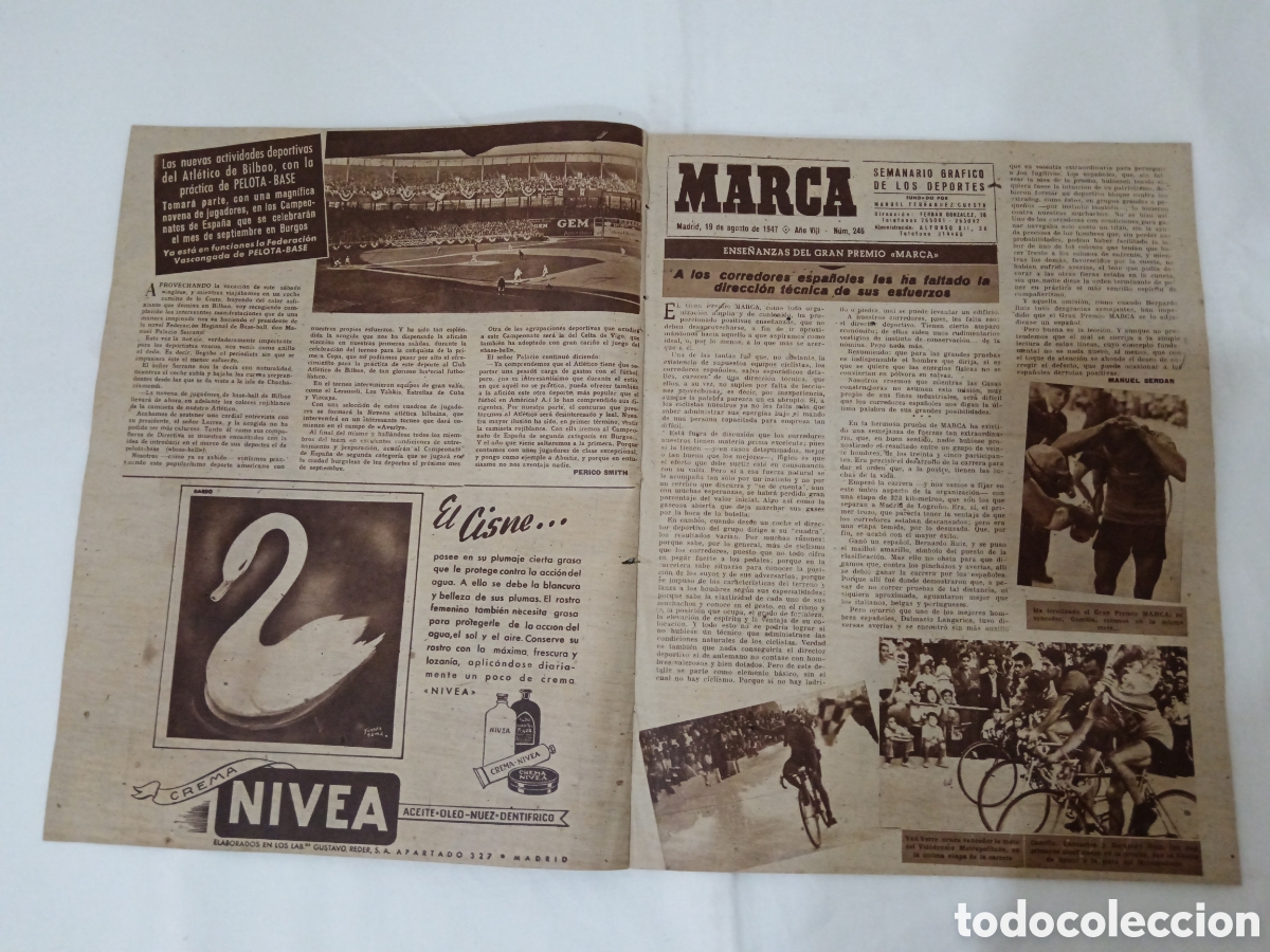 Coleccionismo deportivo: MARCA N&deg; 246 (19/08/1947) - Foto 2