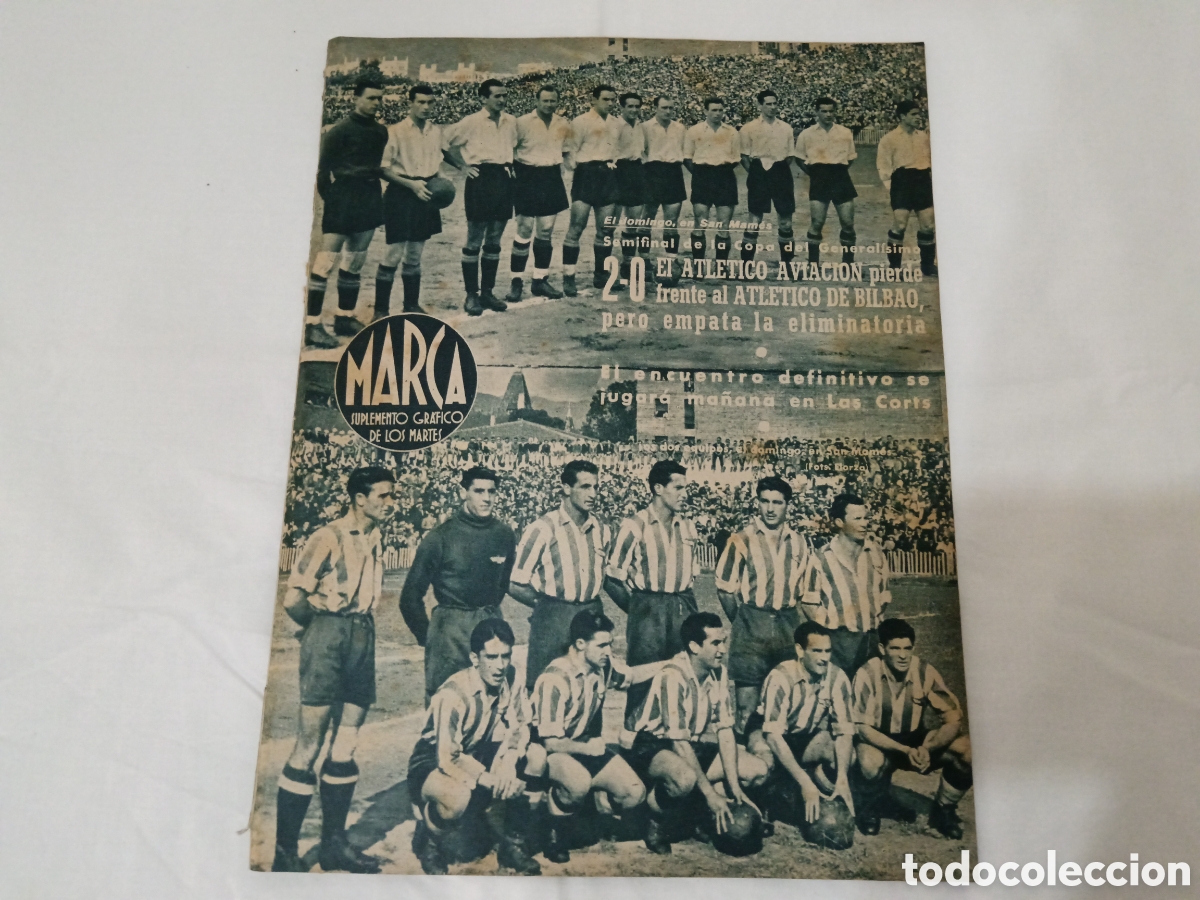 Sammelleidenschaft Sport: MARCA N&deg; 82 (20/06/1944) AT Aviaci&oacute;n ATH Bilbao Valencia Murcia semifinales copa