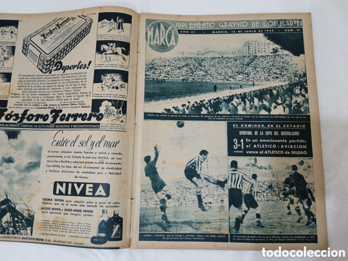 Coleccionismo deportivo: MARCA N&deg; 81 (13/06/1944) - Foto 2
