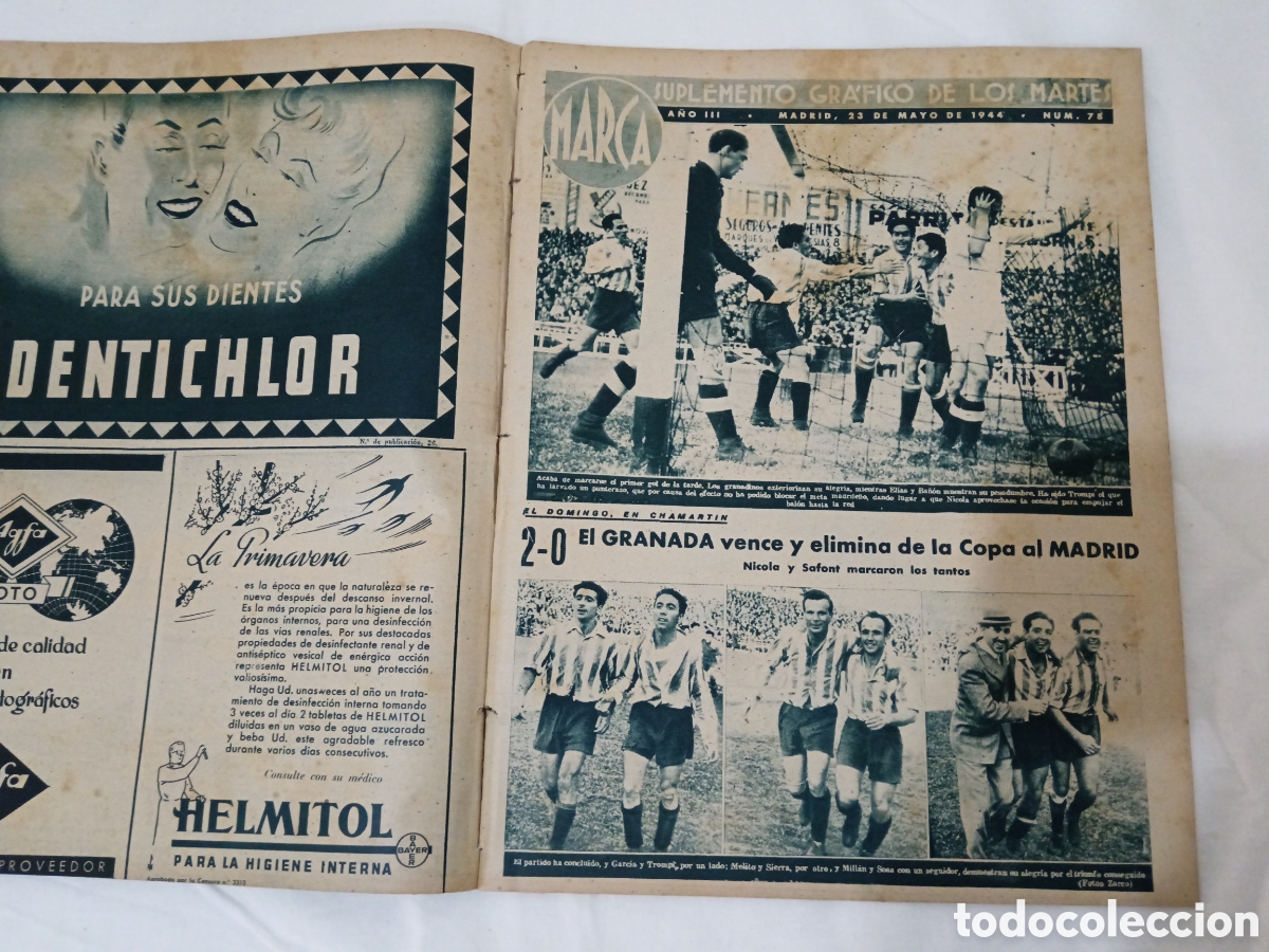 Coleccionismo deportivo: MARCA N&deg; 78 (23/05/1944) - Foto 2