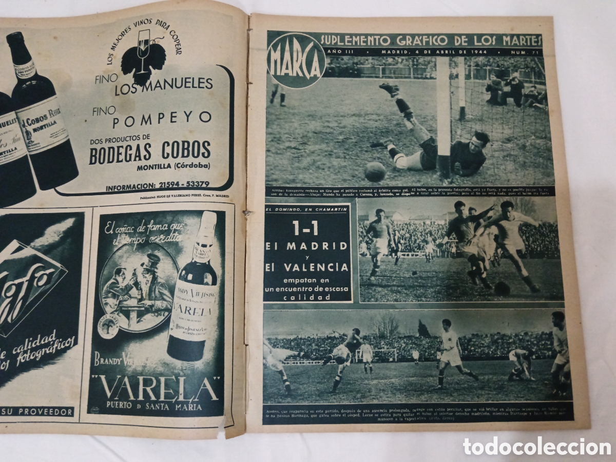 Coleccionismo deportivo: MARCA N&deg; 71 (04/04/1944) - Foto 2