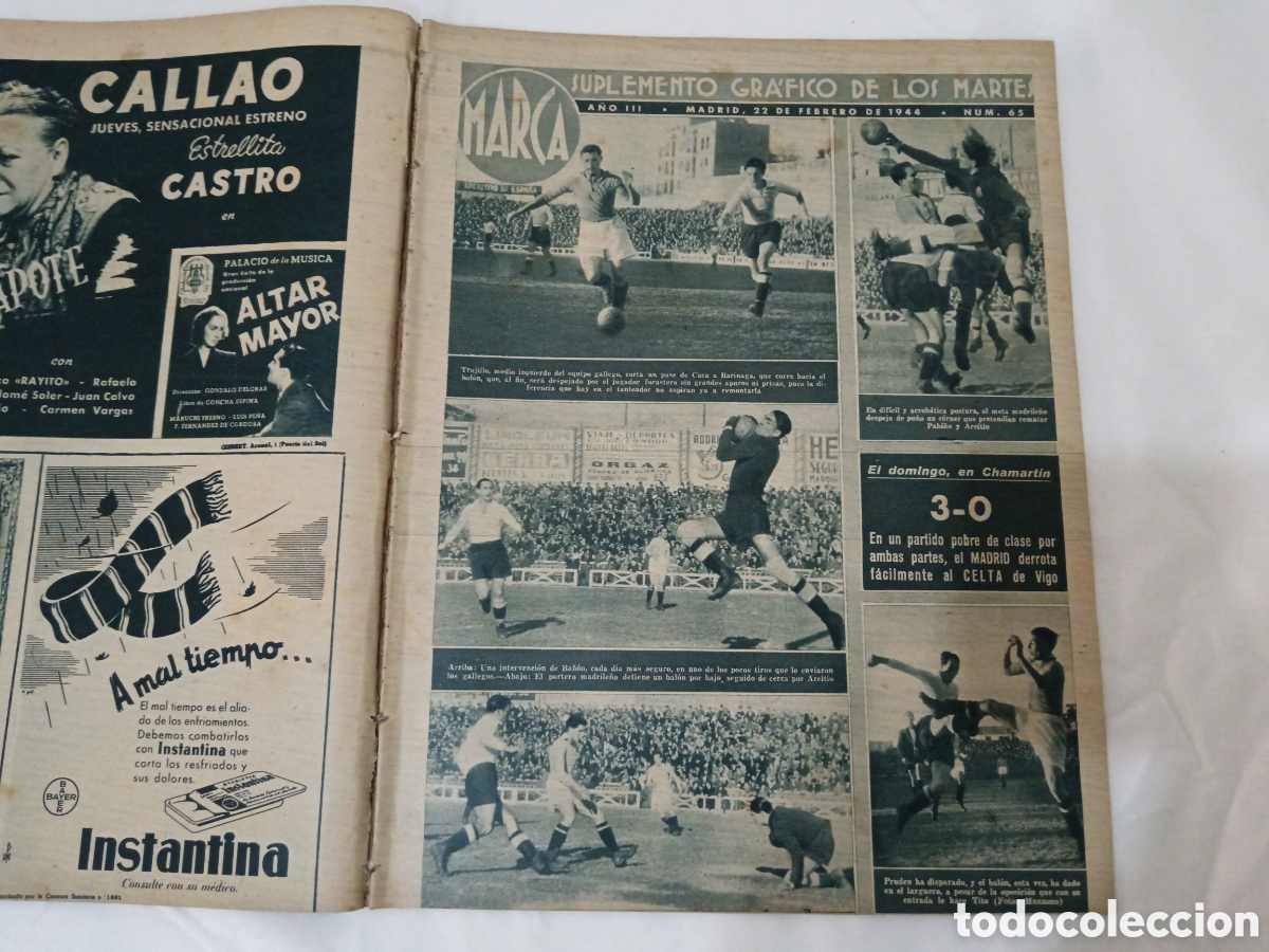Coleccionismo deportivo: MARCA N&deg; 65 (22/02/1944) - Foto 2