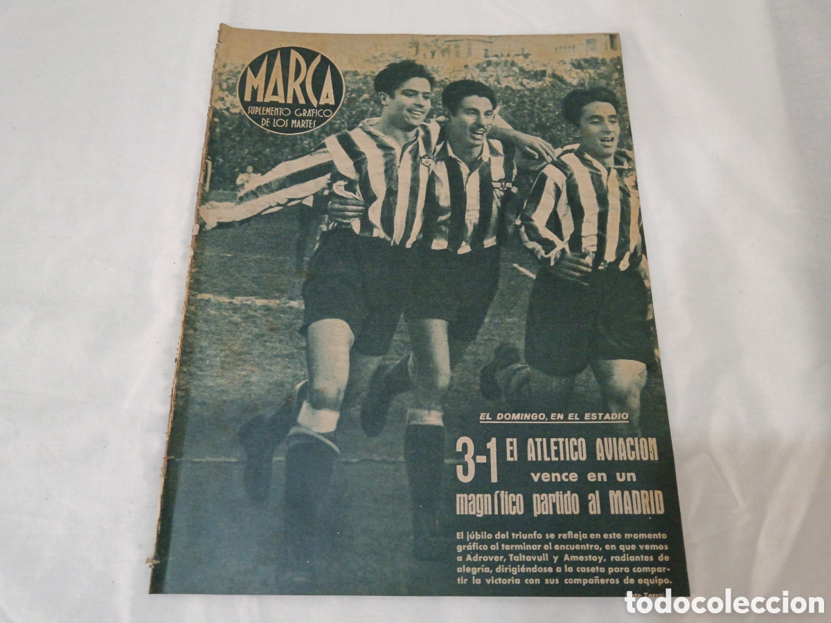 Sammelleidenschaft Sport: MARCA N&deg; 62 (01/02/1944) Oceja AT Aviaci&oacute;n Real Madrid Castell&oacute;n Sabadell liga