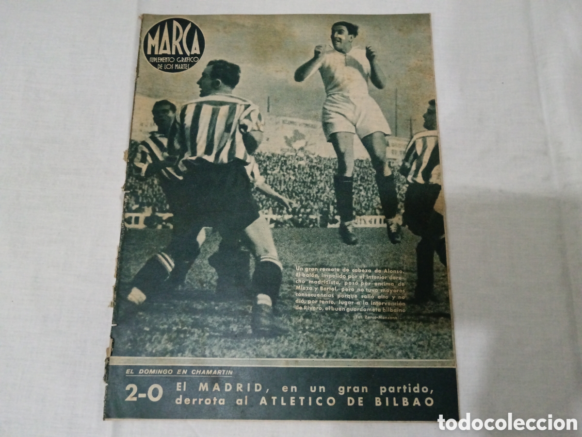 Sammelleidenschaft Sport: MARCA N&deg; 16 (16/03/1943) REAL MADRID ATH BILBAO LIGA GASCON BOXEO BALONCESTO MERCEDES VECINO
