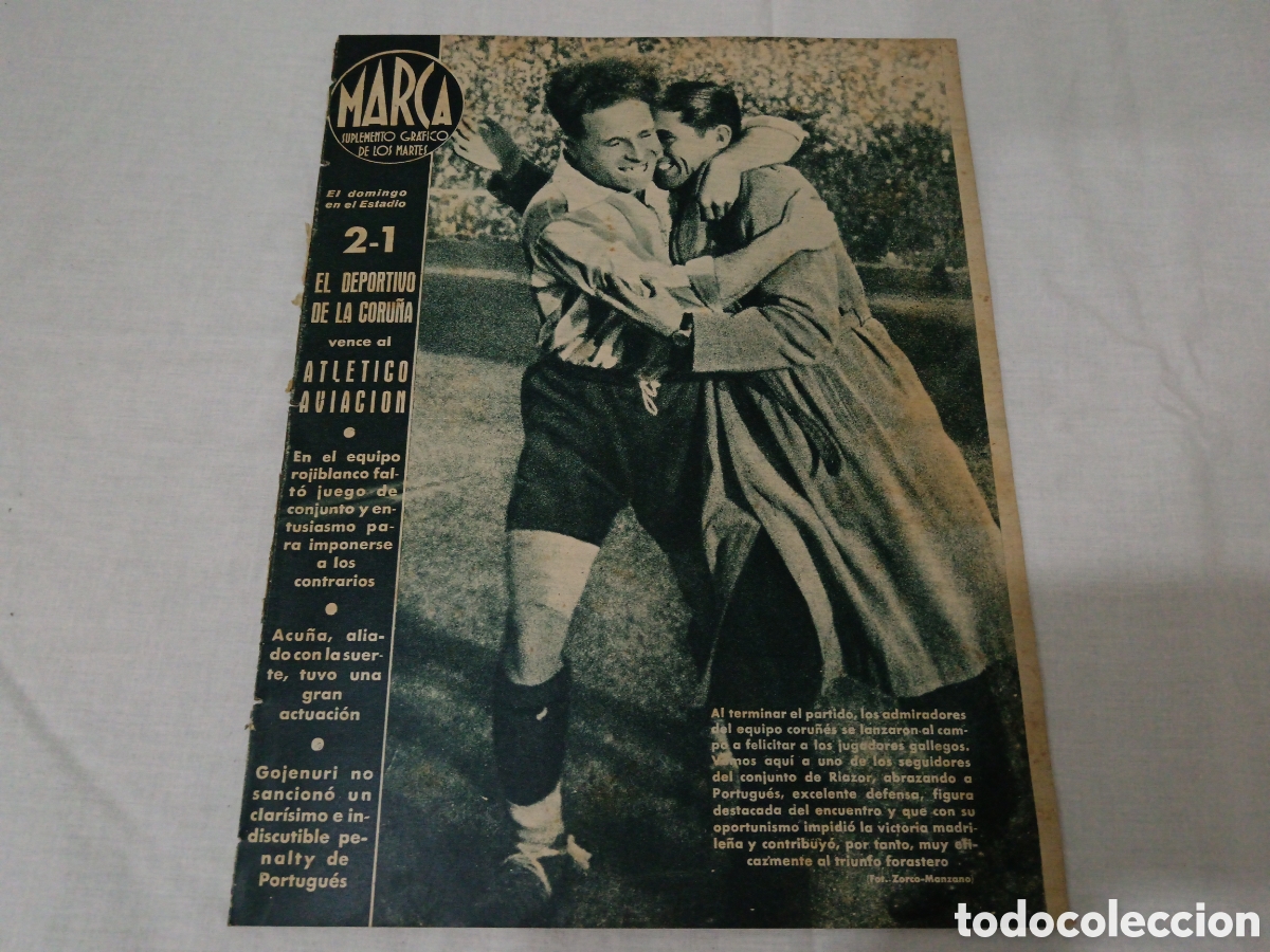Sammelleidenschaft Sport: MARCA N&deg; 15 (09/03/1943) CAMPANAL SEVILLA CF MEDALLA ORO FCO MICHELENA EDUARDO ULLIBARRE
