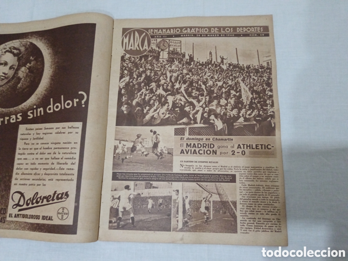 Coleccionismo deportivo: MARCA N&deg; 59 (26/03/1940) - Foto 2