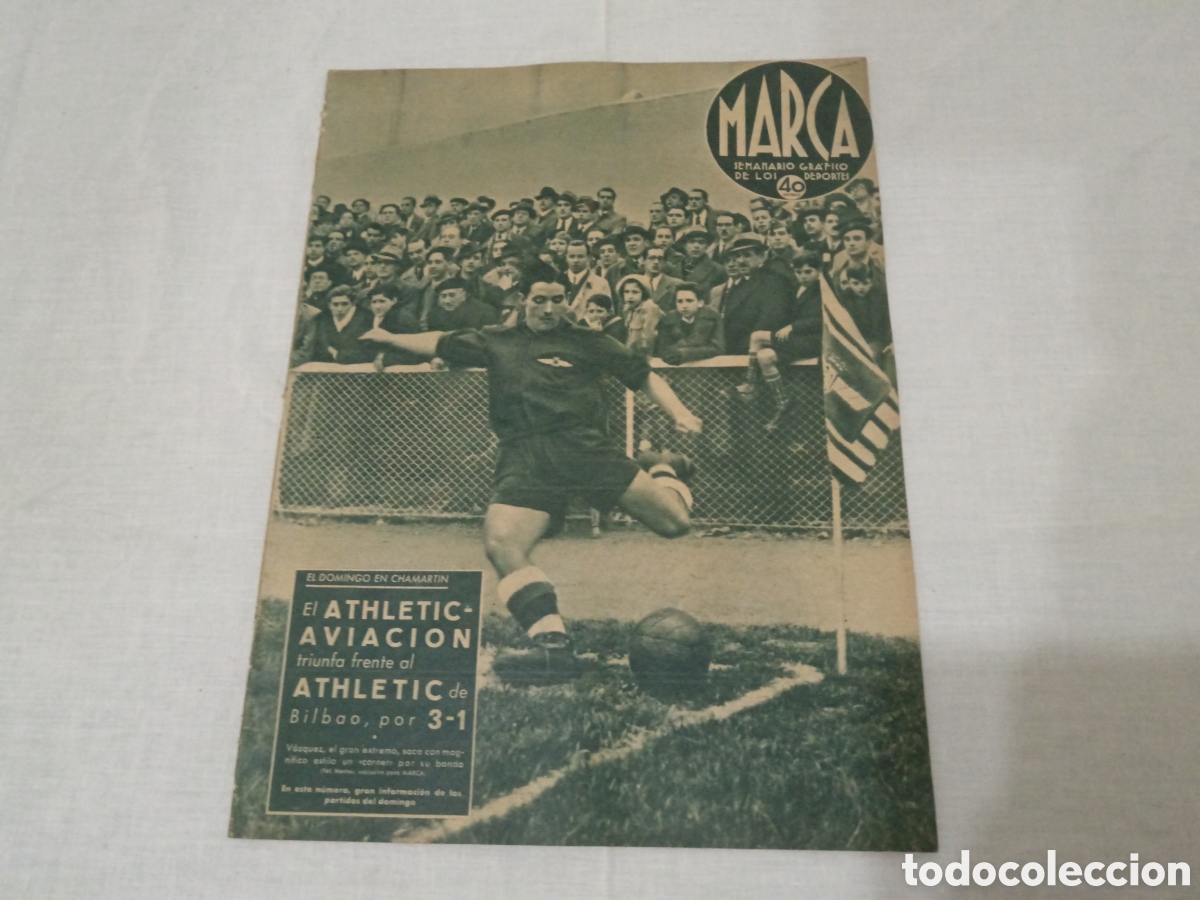 Sammelleidenschaft Sport: MARCA N&deg; 54 (20/02/1940) ATH AVIACION ATH BILBAO VARGAS FUTBOL GASCON BOXEO