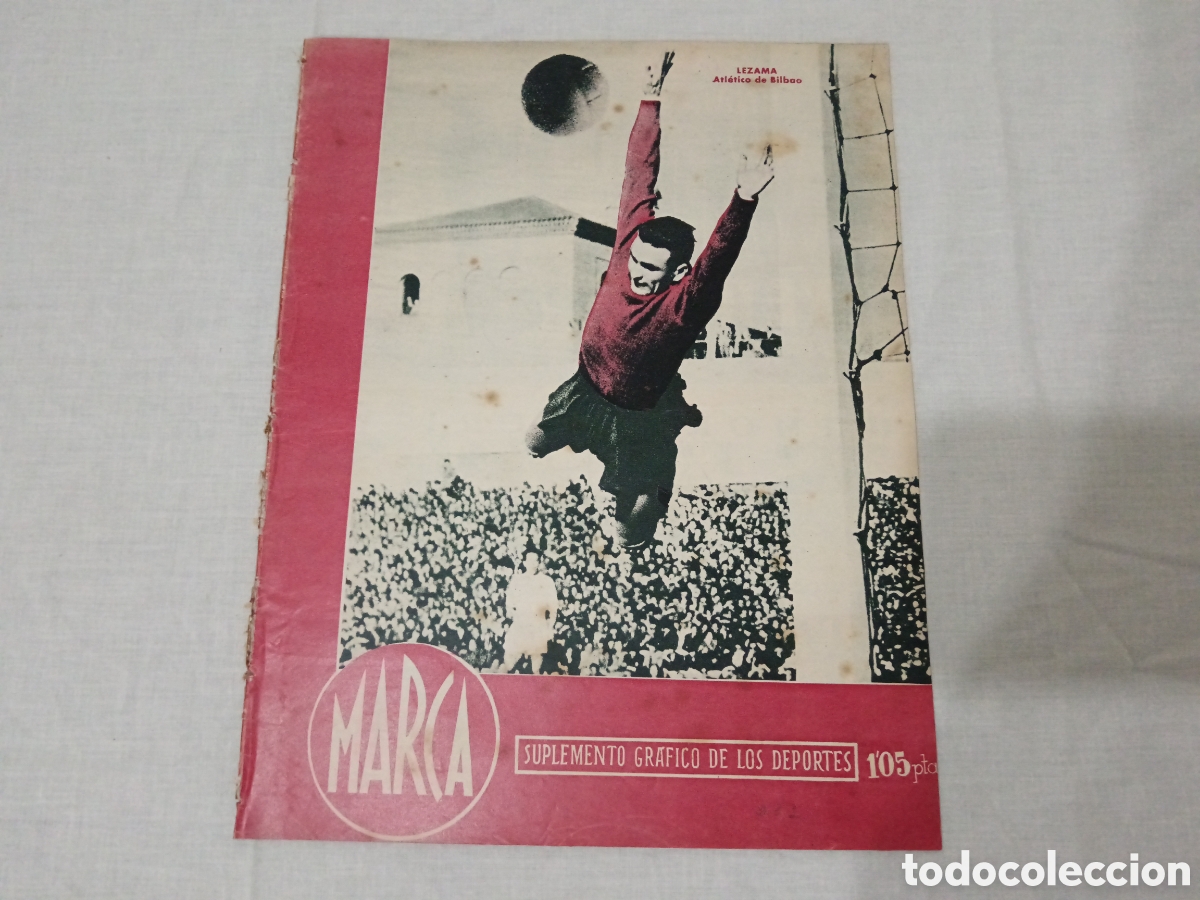 Sammelleidenschaft Sport: MARCA N&deg; 123 (03/04/1945) POSTER LEZAMA LUIS DE SANTIAGO AT AVIACION ATH BILBAO LIGA