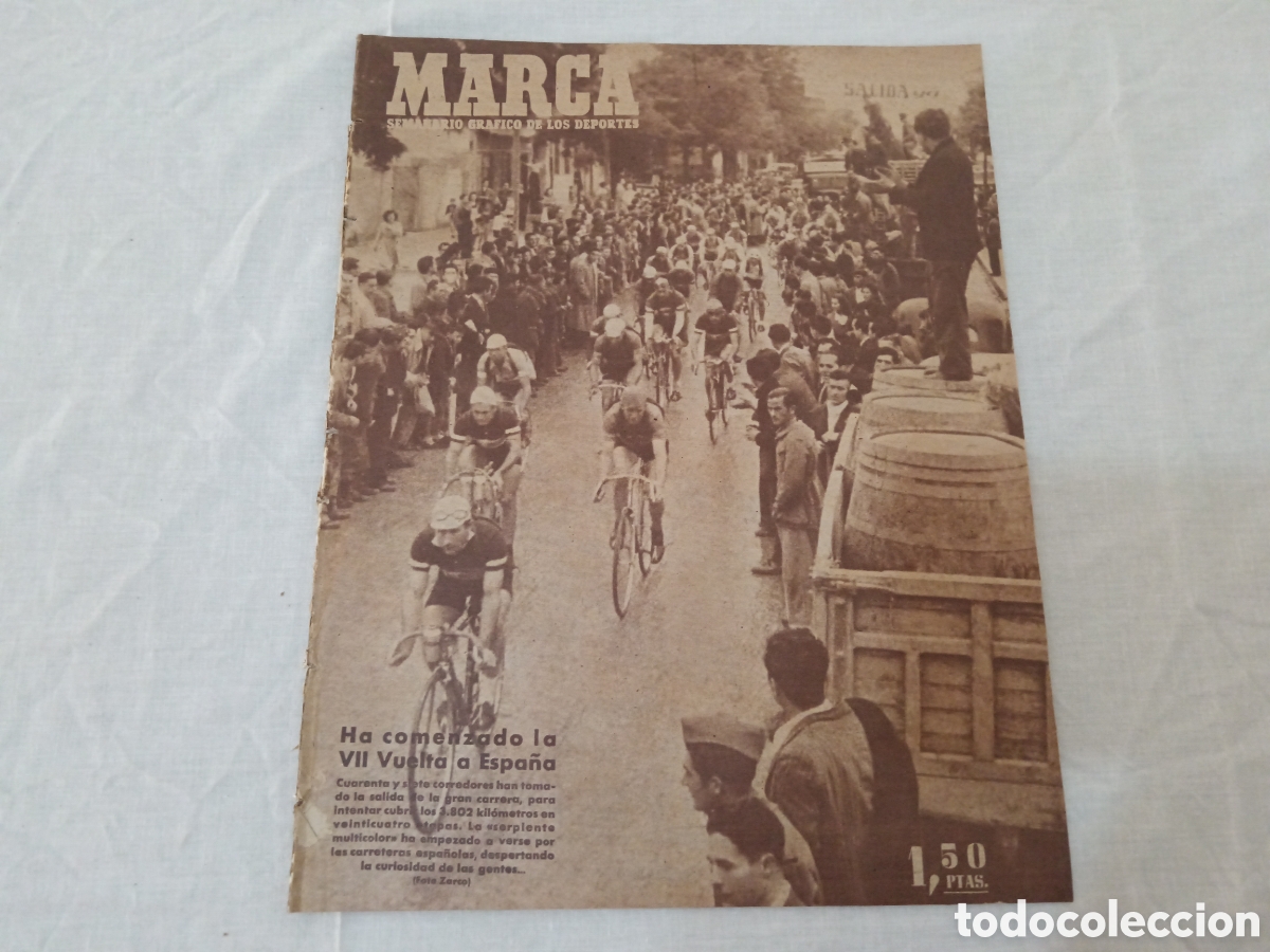 Sammelleidenschaft Sport: MARCA N&deg; 232 (13/05/1947) JORNADA DE COPA ESPECIAL VUELTA CICLISTA ESPA&Ntilde;A