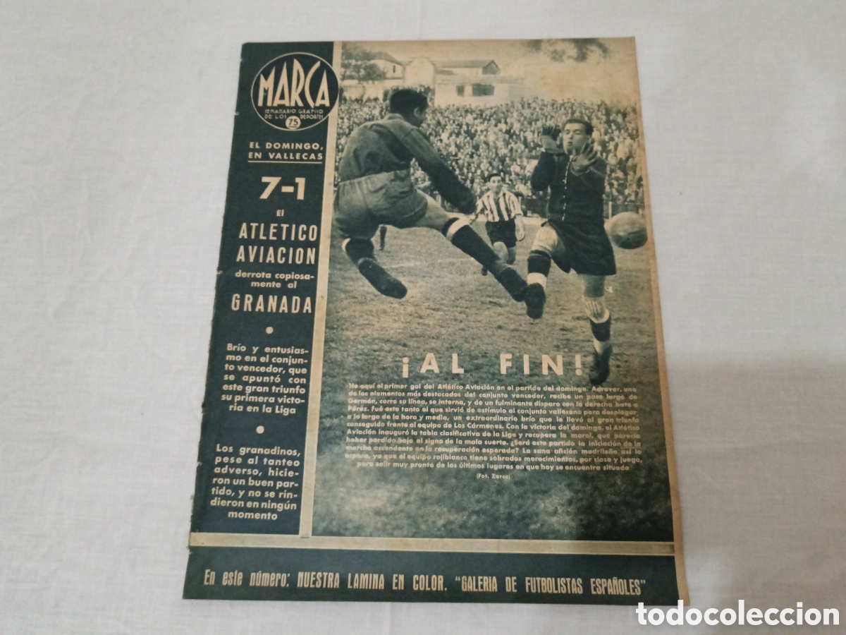 Sammelleidenschaft Sport: MARCA N&deg; 195 (03/11/1942) AT MADRID GRANADA ZARAGOZA VELENCIA BOXEO WANDA FOSCARI