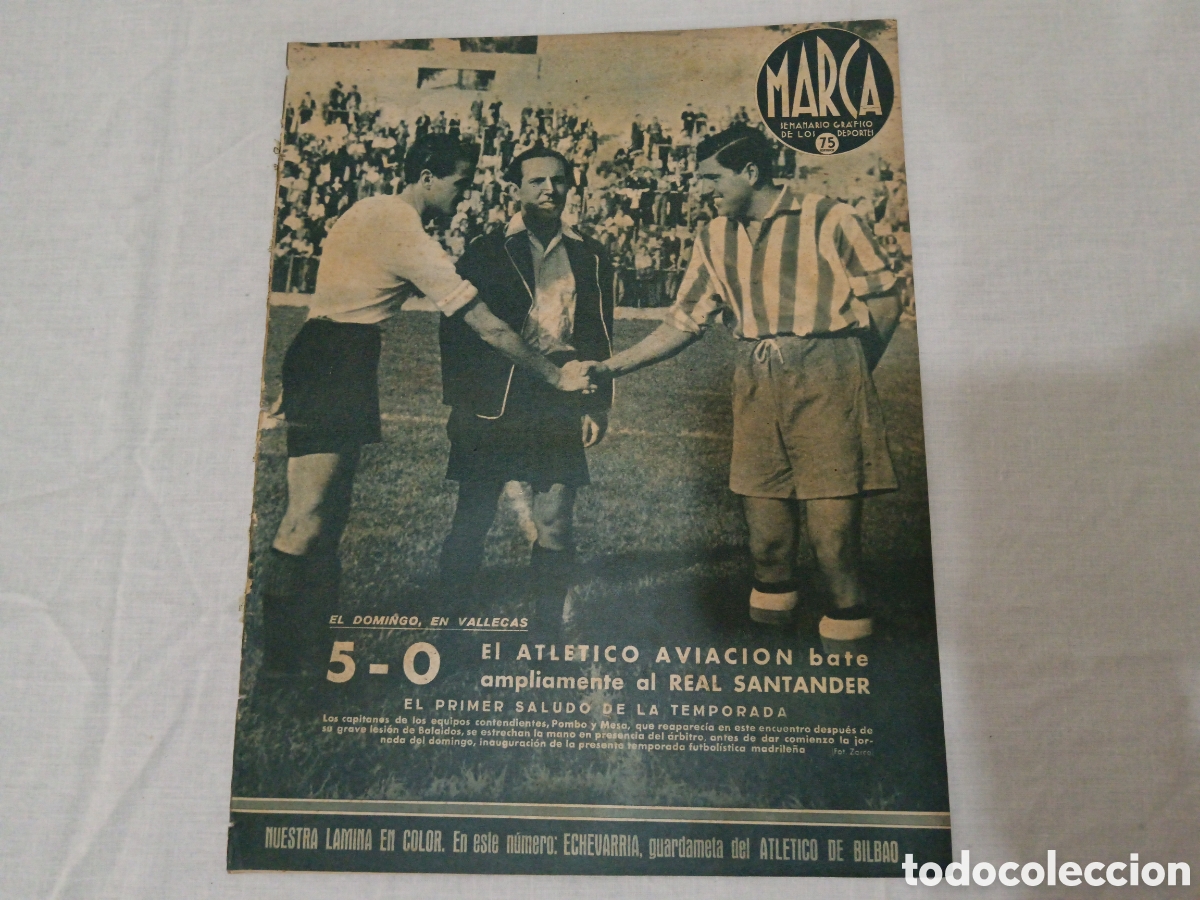 Coleccionismo deportivo: MARCA N&deg; 188 (15/09/1942) AT MADRID SANTANDER RESTO JORNADA ALVARO SANTOS BOXEO CICLISMO