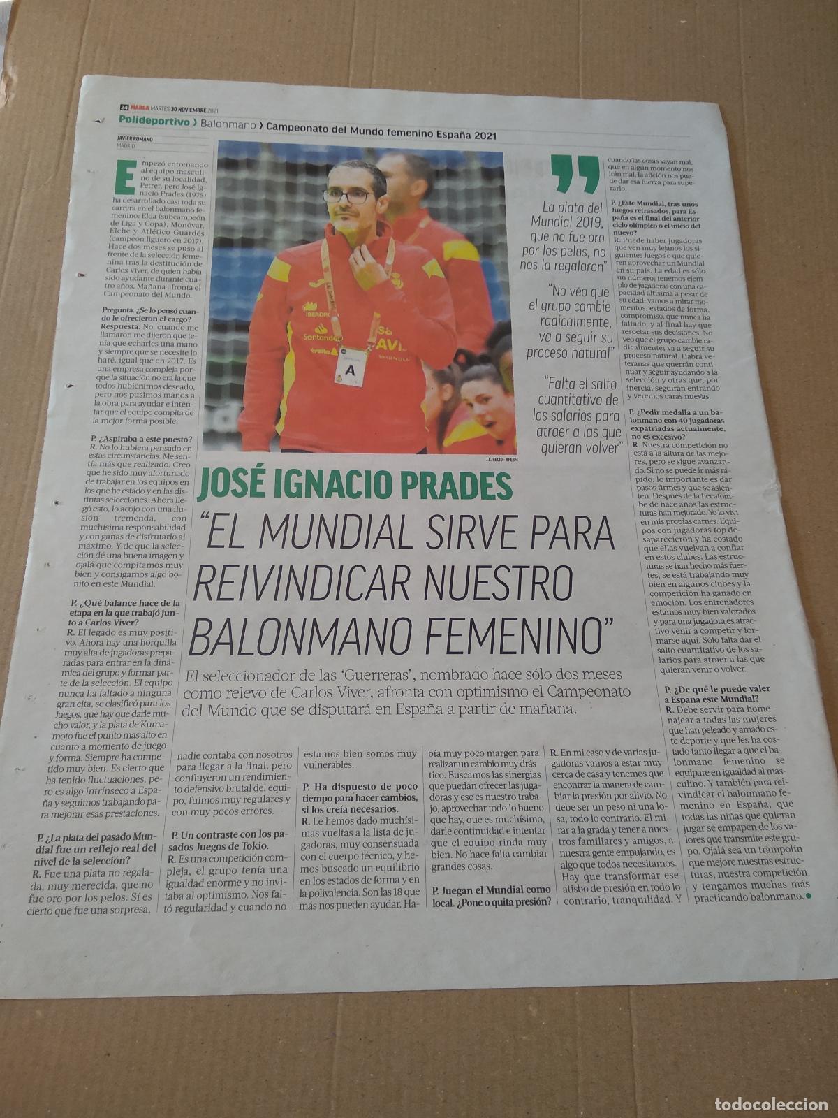 Sammelleidenschaft Sport: HOJA DIARIO PERIODICO MARCA JOSE IGNACIO PRADES VICENTE ORTEGA RADIO MARCA JUAN ANTONIO CUADRILLERO