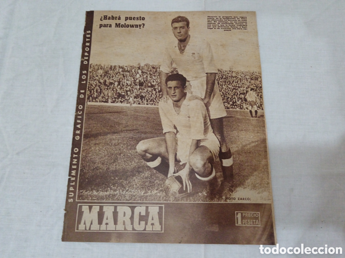 Colecionismo desportivo: MARCA N&deg; 204 (29/10/1946) POSTER SPORTING GIJON JORNADA LIGA LEVANTE UD BOXEO