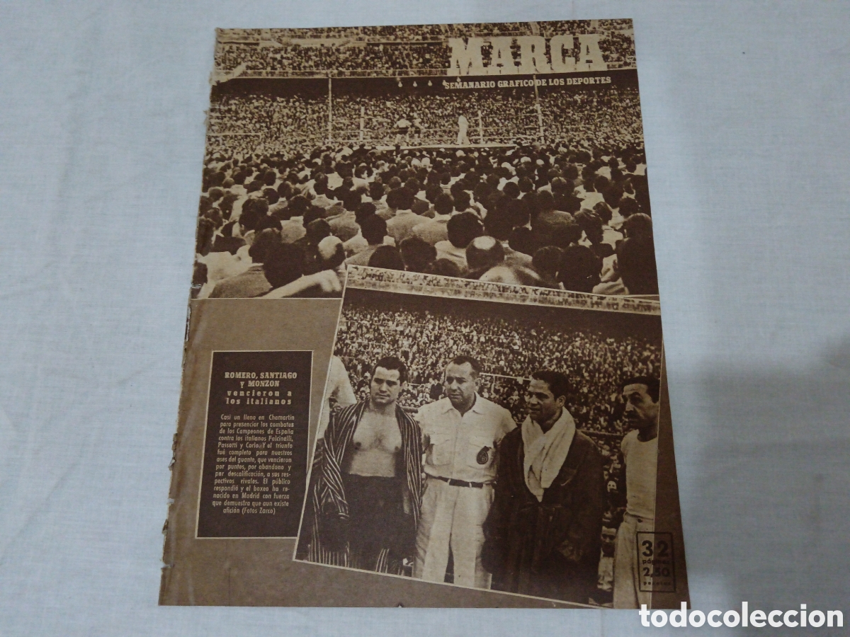 Colecionismo desportivo: MARCA N&deg; 393 (13/06/1950) COPA LATINA TERESA HERRERA AT MADRID LAZIO ESPA&Ntilde;A HUNGARIA