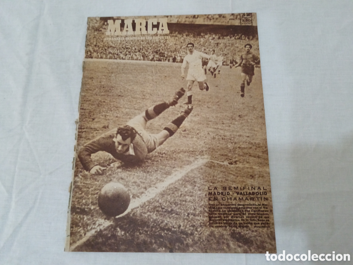Colecionismo desportivo: MARCA N&deg; 390 (23/05/1950) REAL MADRID VALLADOLID SEMIFINAL COPA BILLAR