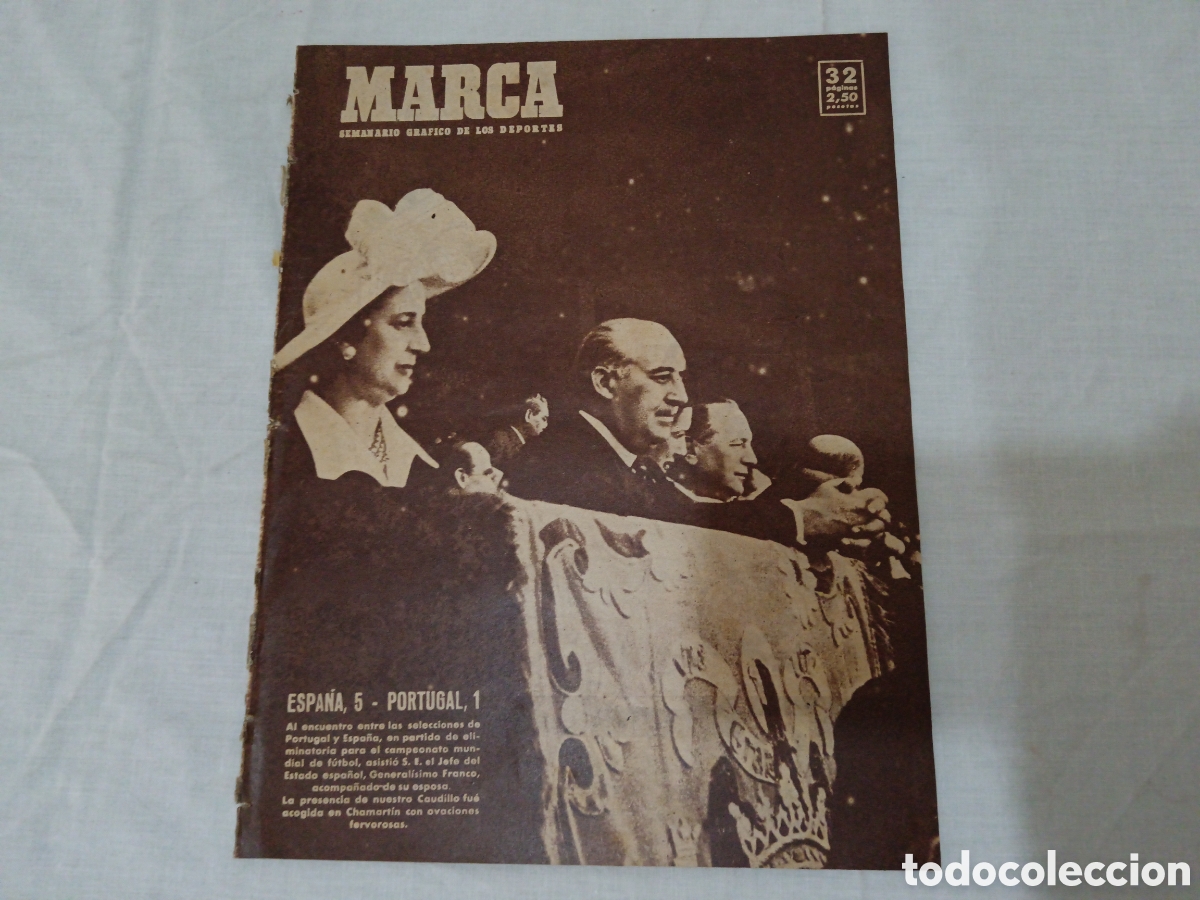 Colecionismo desportivo: MARCA N&deg; 383 (04/04/1950) ESPA&Ntilde;A v PORTUGAL SEVILLA CF v UNIVERSIDAD CATOLICA CHILE