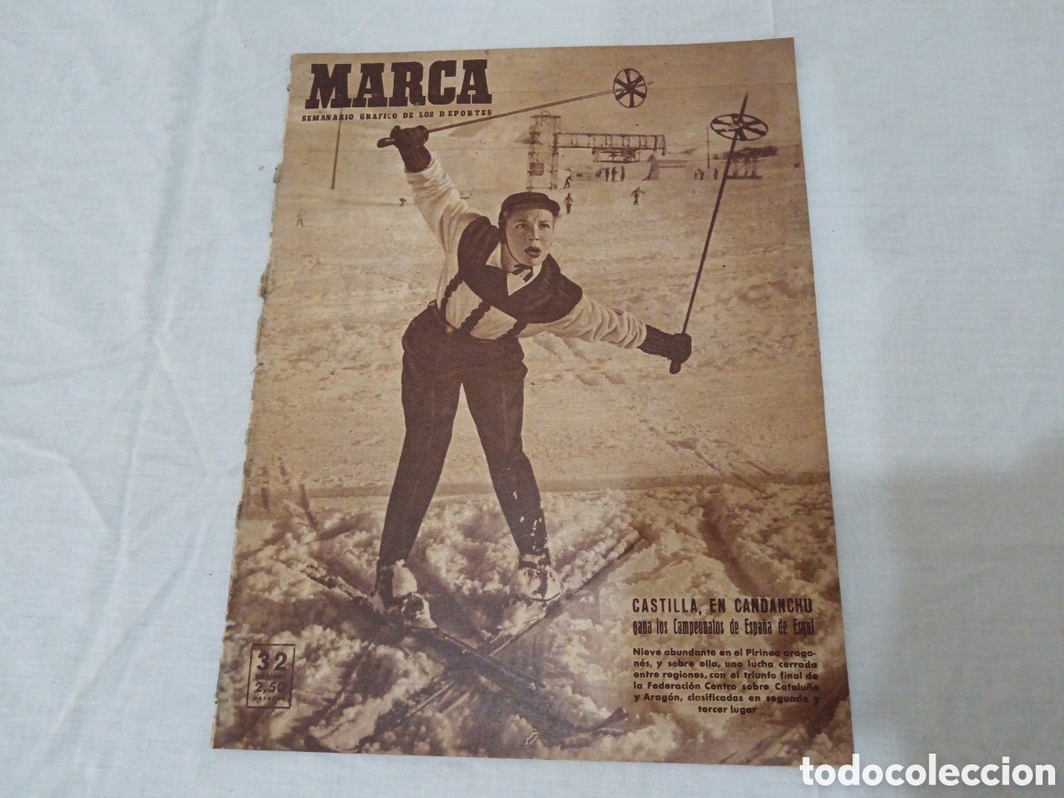 Colecionismo desportivo: MARCA N&deg; 380 (14/03/1950) AT MADRID REAL SOCIEDAD LIGA BOXEO CAMPEONATO ESPA&Ntilde;A CATARROJA LERIDA POST