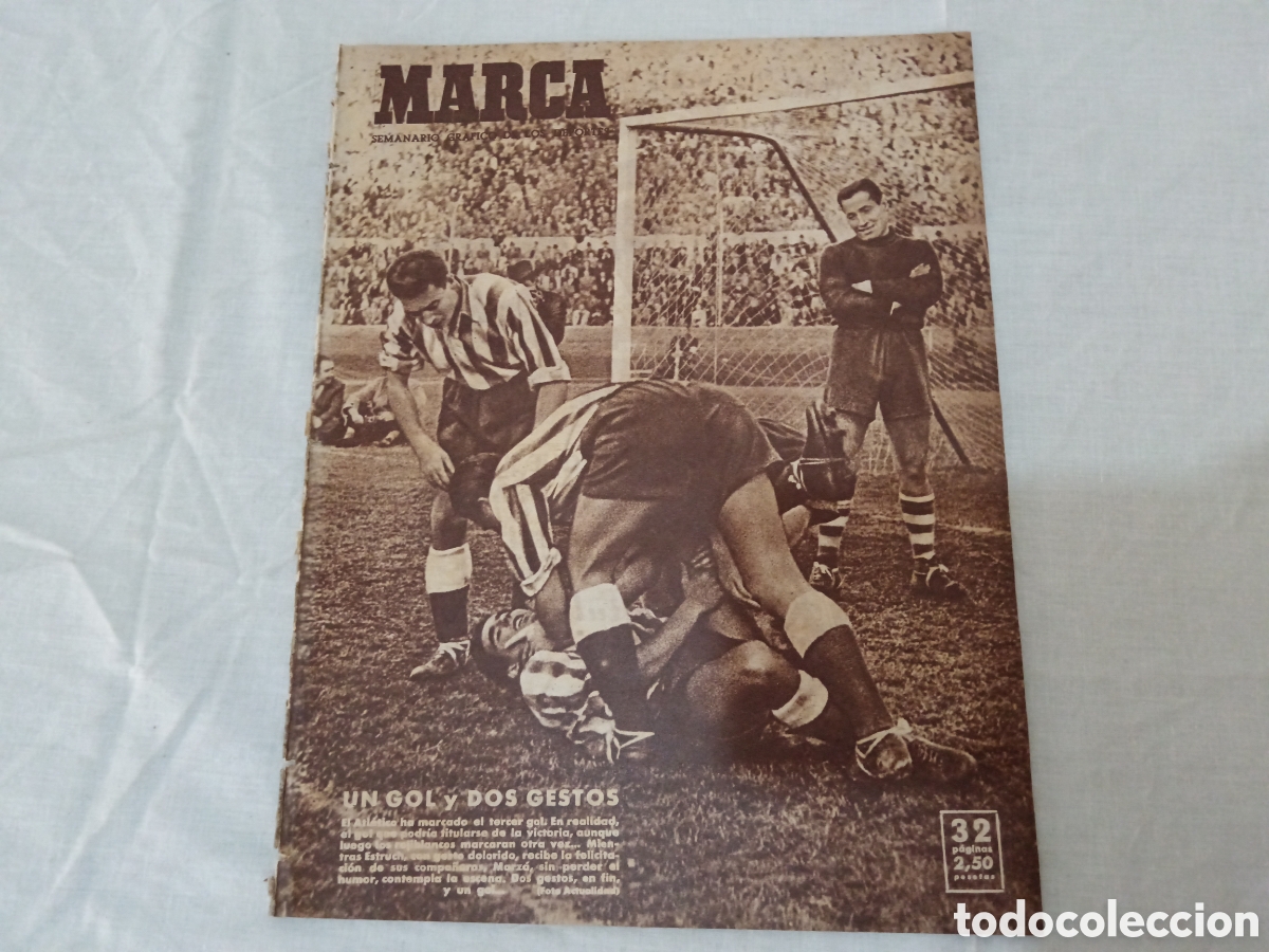 Colecionismo desportivo: MARCA N&deg; 372 (17/01/1950) POSTER RCD MALORCA Y TARRASSA FC BARCELONA v REAL MADRID LIGA