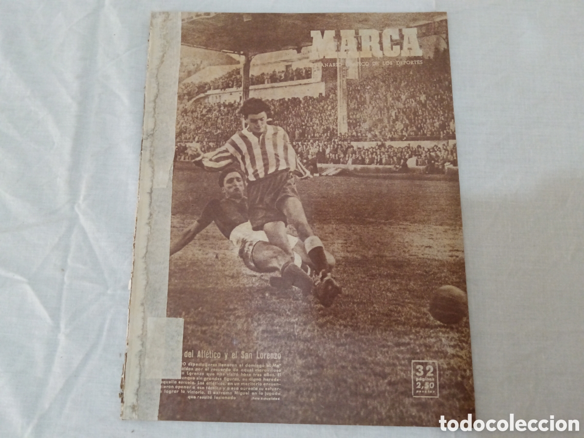 Colecionismo desportivo: MARCA N&deg; 370 (03/01/1950) AT MADRID SAN LORENZO VALENCIA RACING BUENOS AIRES CD MATARO