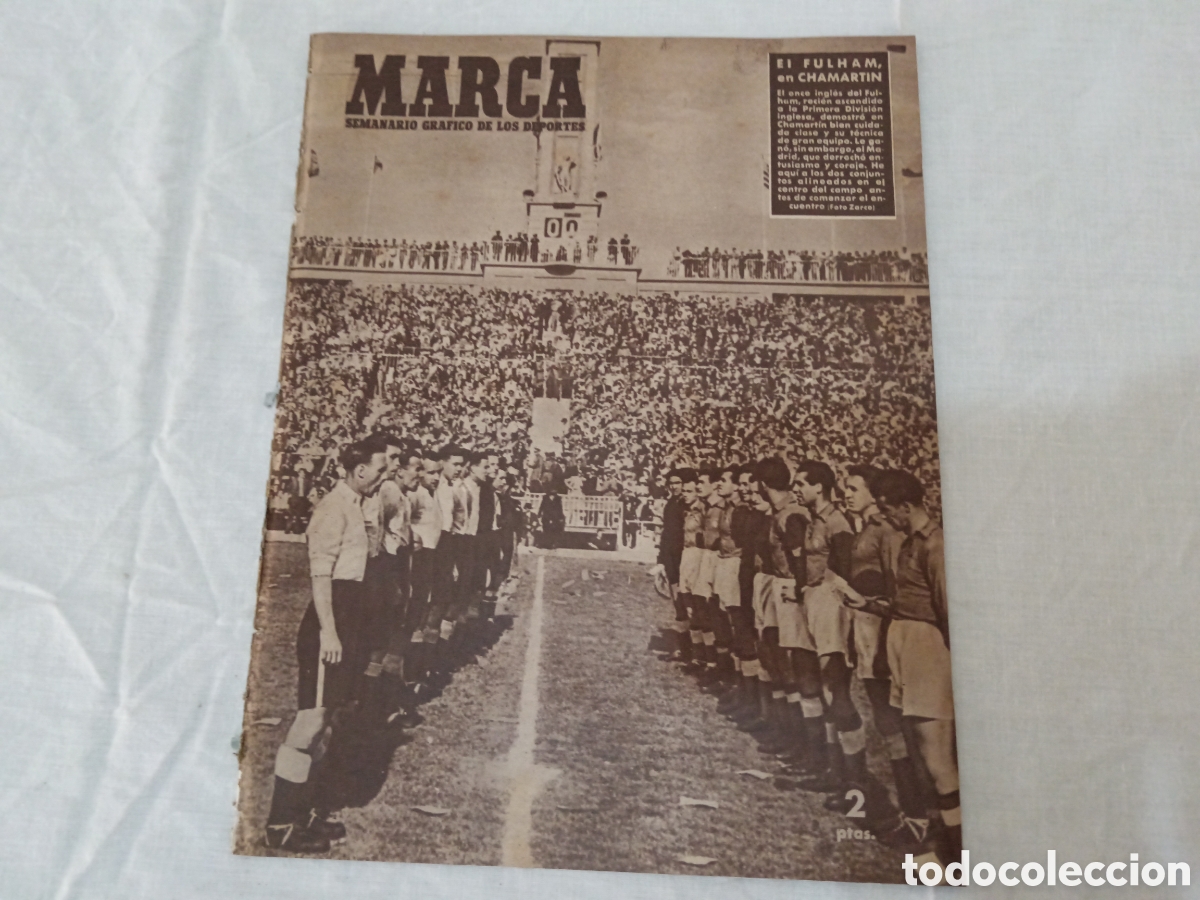 Sammelleidenschaft Sport: MARCA N&deg; 338 (24/05/1949) REAL MADRID v FULHAM INGLES JORNADA COPA