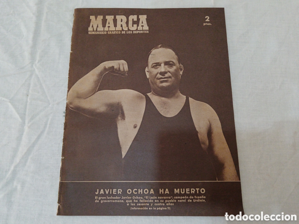 Sammelleidenschaft Sport: MARCA N&deg; 335 (03/05/1949) JAVIER OCHOA EL LEON DE NAVARRA LIGA BOXEO LUCHA GRECORROMANA