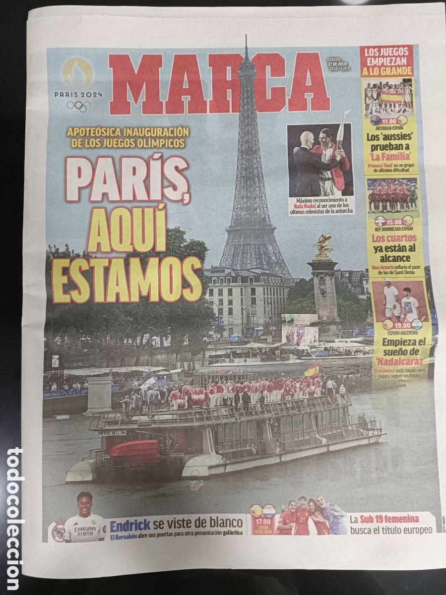 Sammelleidenschaft Sport: Marca Inauguraci&oacute;n Rafa Nadal equipo espa&ntilde;ol 27 Julio 2024