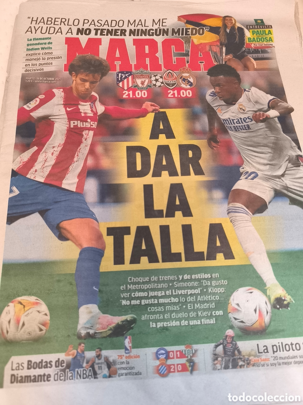Sammelleidenschaft Sport: MARCA 19/OCTUBRE/2021 previa Champions | LAIA SANZ | Entrevista PAULA BADOSA