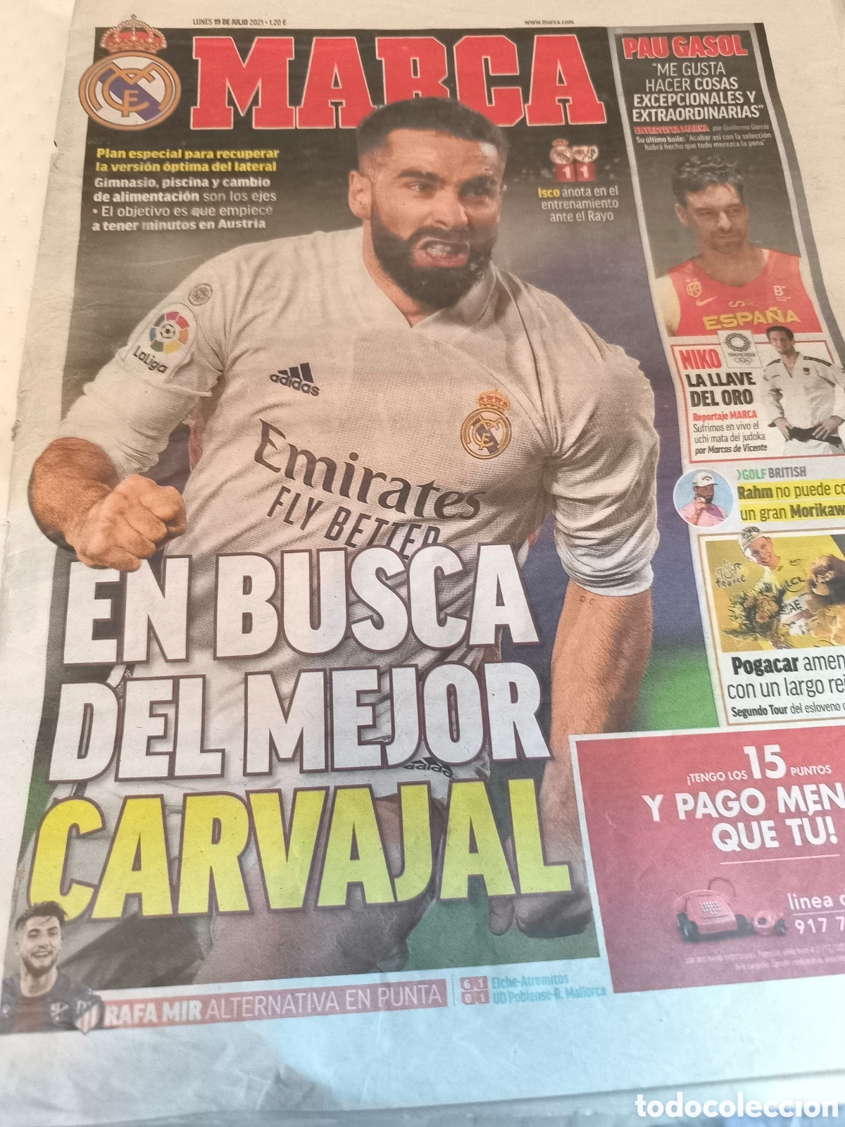 Sammelleidenschaft Sport: MARCA 19/JULIO/2021 CARVAJAL | PAU GASOL | NIKO | POGACAR