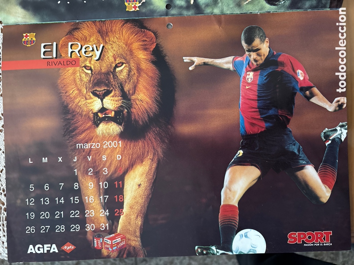 Coleccionismo deportivo: Calendari 2001 Bar&ccedil;a Sport - Foto 4