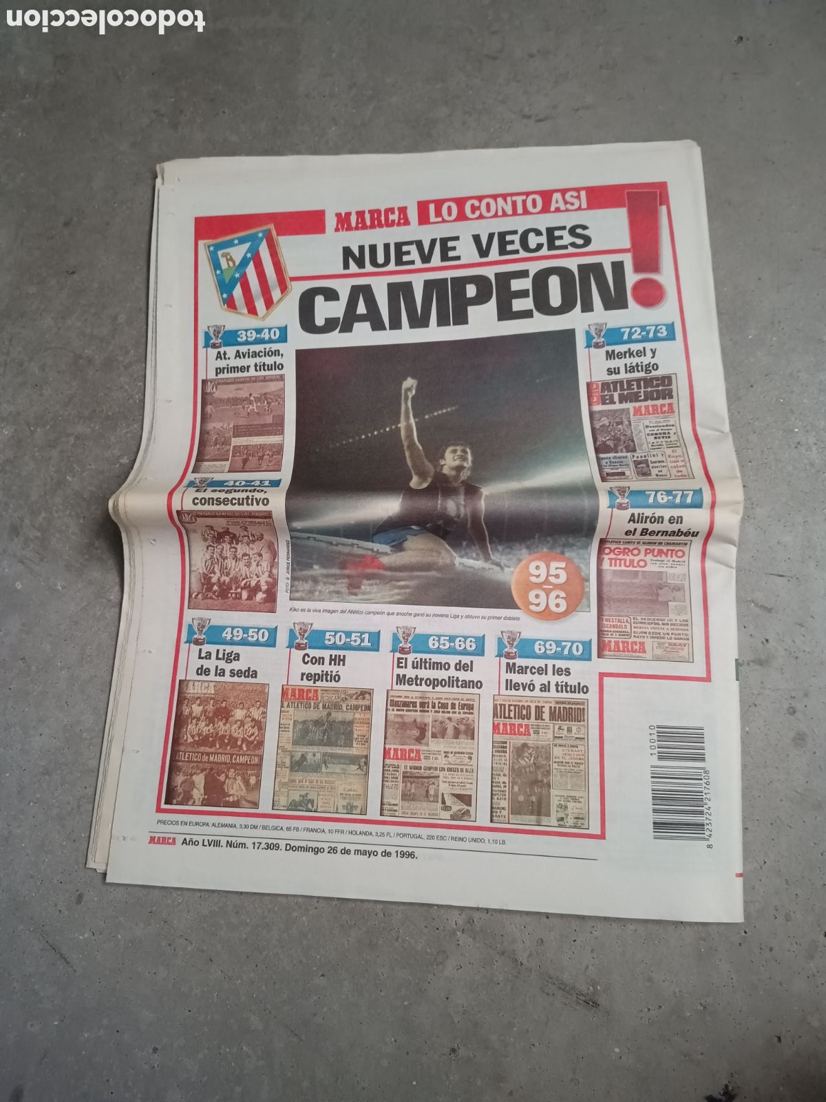 Coleccionismo deportivo: MARCA N&ordm; 17309 - 26 MAYO 1996 - Foto 2