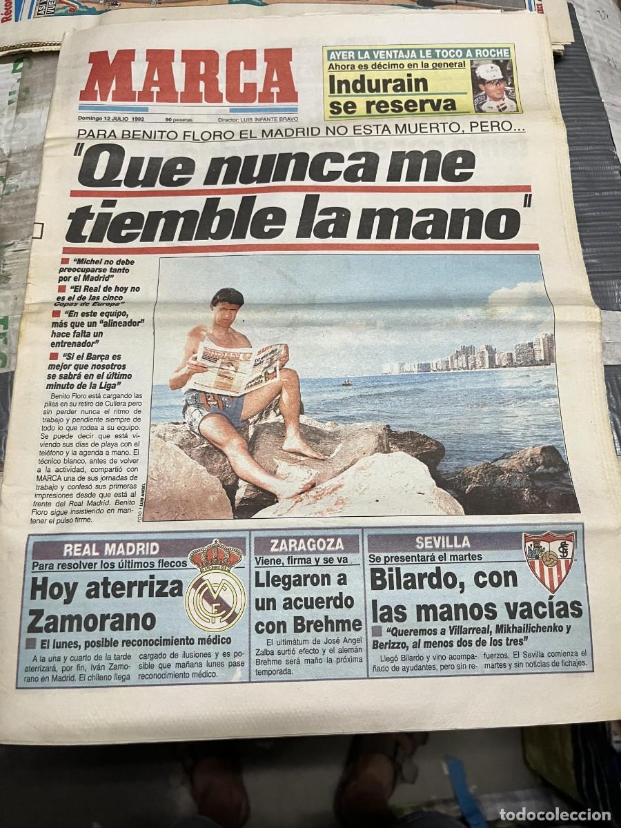 Sports collectibles: MARCA (12-7-1992) REAL MADRID BENITO FLORO CAMINERO VALLADOLID OSCAR TORREJON
