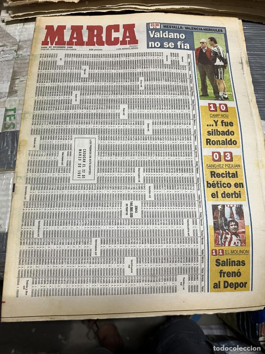 Sammelleidenschaft Sport: MARCA (23-12-1996) LOTERIA NAVIDAD RONALDO BARCELONA ATLETICO MADRID KIKO RESUMEN LIGA