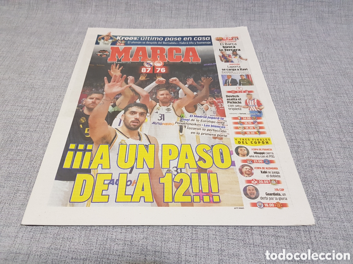 Sports collectibles: MARCA S&Aacute;BADO 25 MAYO 2024 BASKET FINAL FOUR EUROLIGA REAL MADRID